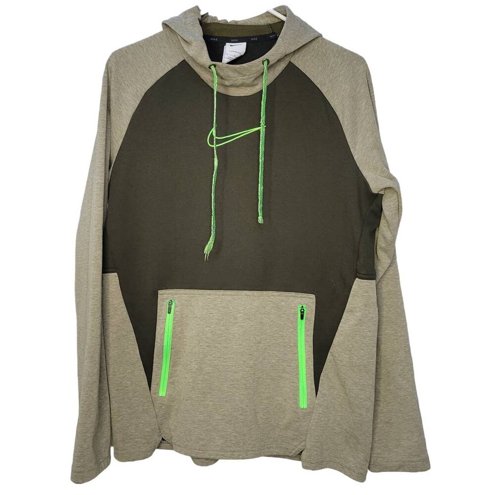 2. Nike Therma-FIT Pullover Training Heathered Green Hoodie‎ Men's M DD2112-326 - Picture 2 of 11